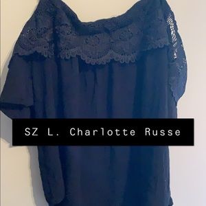 Black shoulder Charlotte Russe top